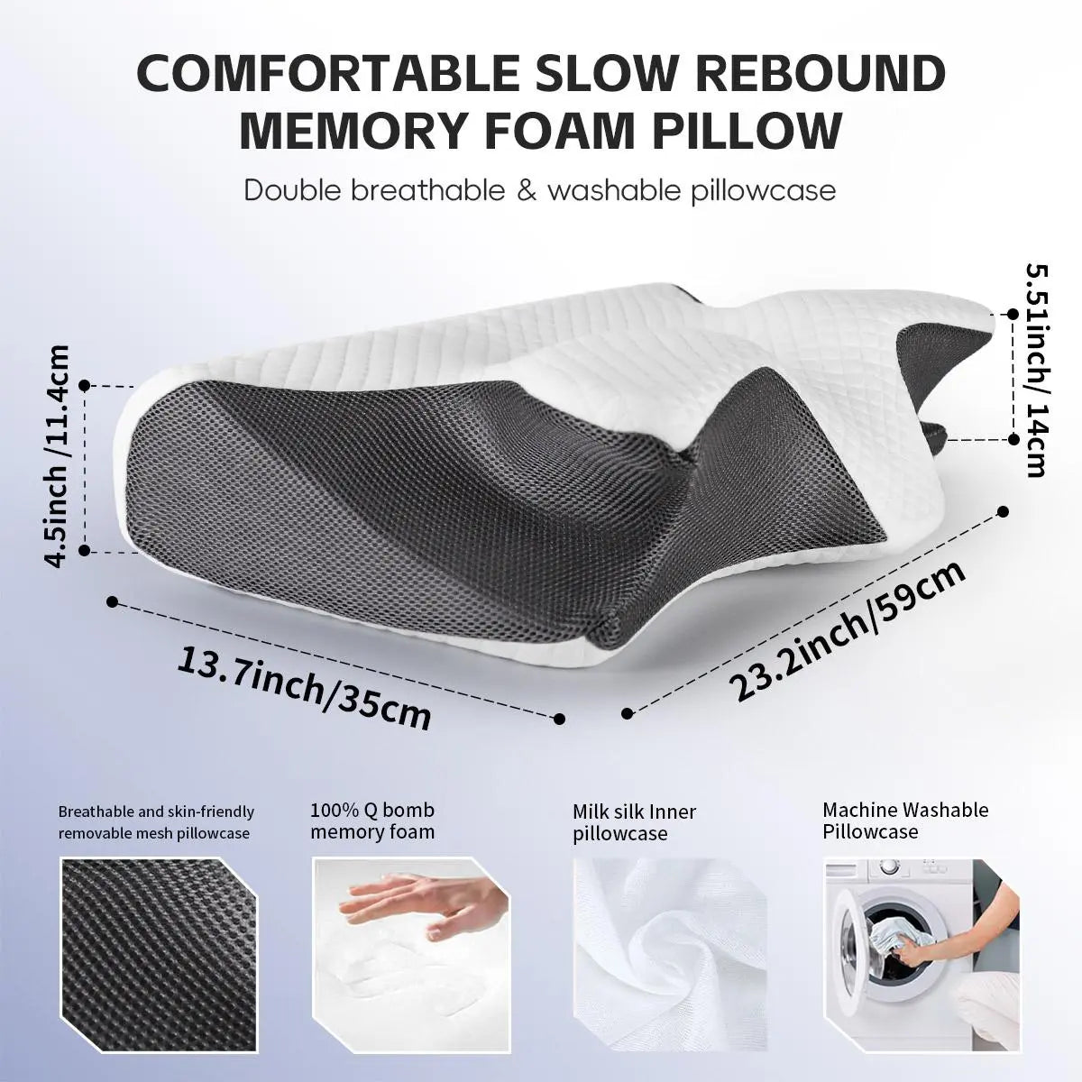 Memory foam soft neck pillow, 1 piece, comfortable neck support pillow